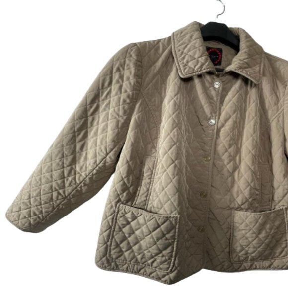 Giacca Woman Tan Polyester  Button Front Lined Insulated Quilted Jacket Size 3X - Picture 11 of 16